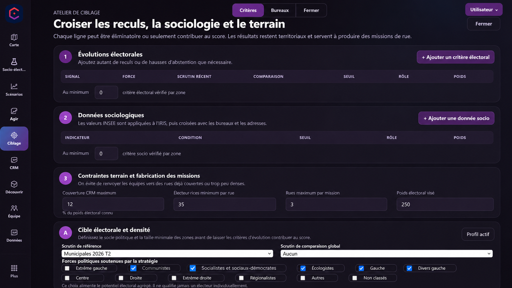 Aperçu fidèle de Ciblage